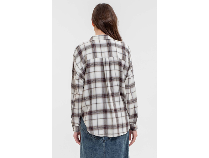 Blu Pepper Women's Button Down Plaid Shirt