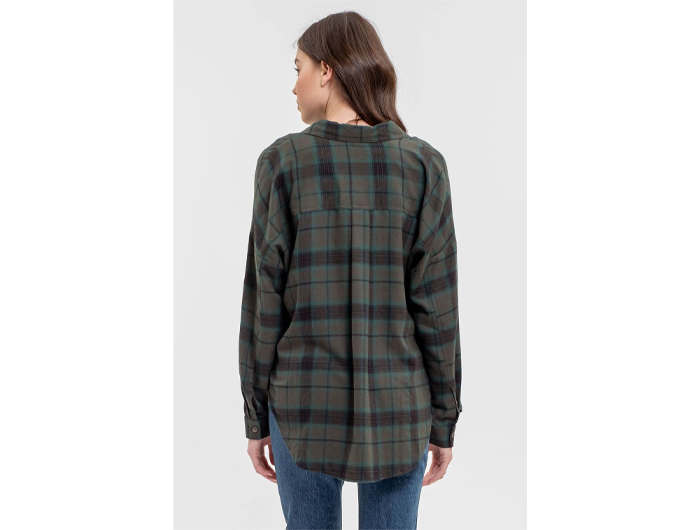 Blu Pepper Women's Button Down Plaid Shirt