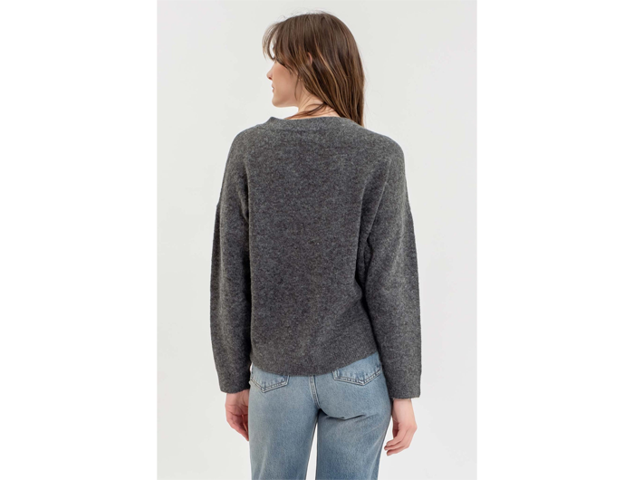 Blu Pepper Women's V-Neck Marled Sweater