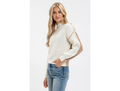 Blu Pepper Women's Colorblock Mock Neck Exposed Seam Sweater