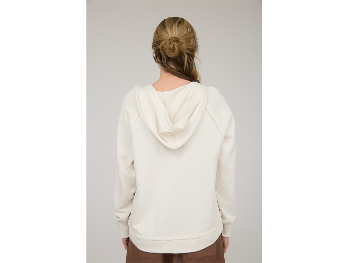 Blu Pepper Women's Raw Edge V-Neck Hoodie