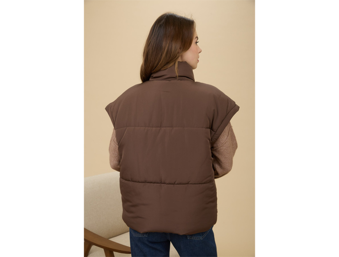 Blu Pepper Women's Oversized Snap Button Puffer Vest