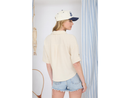 Blu Pepper Women's V-Neck Short Sleeve Button Down