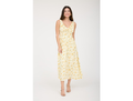 Blu Pepper Women's V-Neck Sleeveless Corset Midi Dress