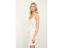 Blu Pepper Women's Keyhole Tie Neck Shirred Waist Mini Dress