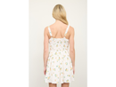 Blu Pepper Women's Keyhole Tie Neck Shirred Waist Mini Dress