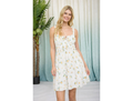 Blu Pepper Women's Keyhole Tie Neck Shirred Waist Mini Dress