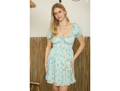 Blu Pepper Women's Shirred Waist Milkmaid Mini Dress