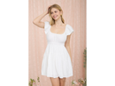 Blu Pepper Women's Shirred Waist Flutter Sleeve Mini Dress