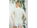 Blu Pepper Women's Split Neck Button Back Top