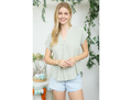 Blu Pepper Women's Split Neck Button Back Top