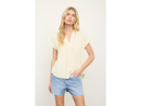 Blu Pepper Women's Split Neck Button Back Top