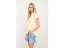 Blu Pepper Women's Split Neck Button Back Top