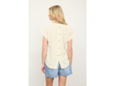 Blu Pepper Women's Split Neck Button Back Top