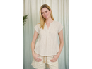 Blu Pepper Women's Striped Split Neck Button Back Top