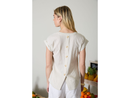 Blu Pepper Women's Striped Split Neck Button Back Top