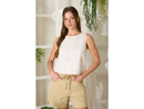 Blu Pepper Women's Floral Embroidered Sleeveless Top