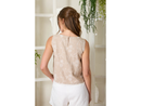 Blu Pepper Women's Floral Embroidered Sleeveless Top