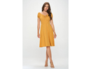 LA Soul Women's Rouche Bust Cap Sleeve Dress