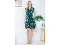 LA Soul Women's Split Neck Tie Waist Sleeveless Dress