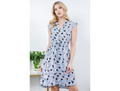 LA Soul Women's Split Neck Tie Waist Sleeveless Dress