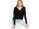 Double Zero Women's Long Sleeve V-Neck Surplice Top