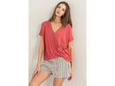 Double Zero Women's V-Neck Surplice Top