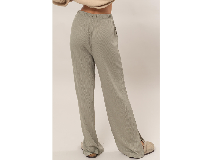 Double Zero Women's Rib Knit Slit Leg Lounge Pants