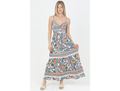 Angie Women's Lace Trim Twist Bust Maxi Dress