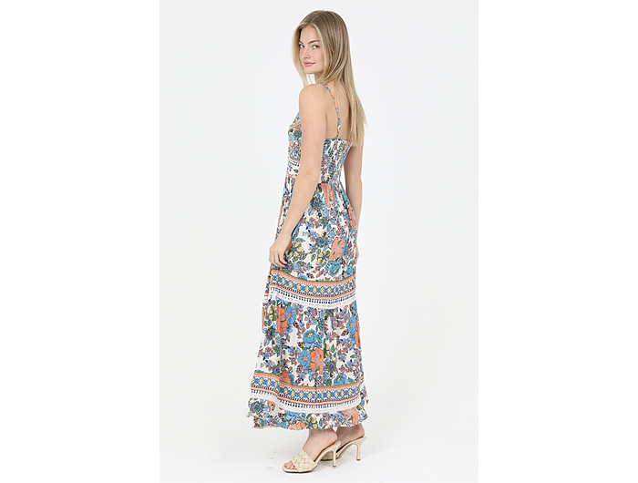 Angie Women's Lace Trim Twist Bust Maxi Dress
