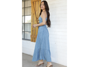 Angie Women's Open Back Tiered Maxi Dress
