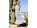 Angie Women's Smock Bust Ruched Strap Maxi Dress
