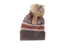 C.C Fair Isle Print Faux Fur Pom Beanie