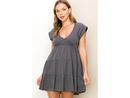 Hyfve Women's Raglan Sleeve Tiered Mini Dress