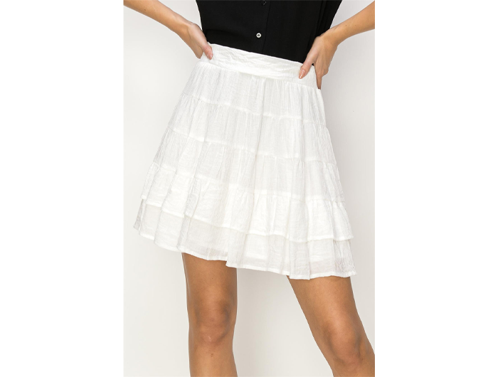 Hyfve Women's High-Waisted Tiered Mini Skirt