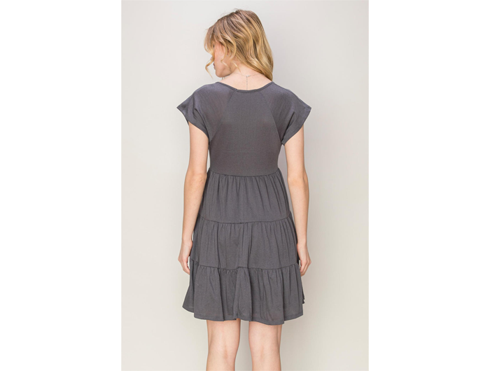 Hyfve Women's Raglan Sleeve Tiered Mini Dress