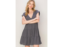 Hyfve Women's Raglan Sleeve Tiered Mini Dress
