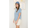 Blu Pepper Women's Exposed Seam Short Sleeve Tee