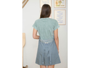 Blu Pepper Women's Raw Edge Short Sleeve Boxy Tee