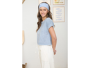Blu Pepper Women's Raw Edge Short Sleeve Boxy Tee