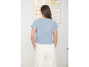 Blu Pepper Women's Raw Edge Short Sleeve Boxy Tee
