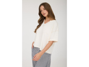 Blu Pepper Women's Split Neck Cuff Sleeve Tee