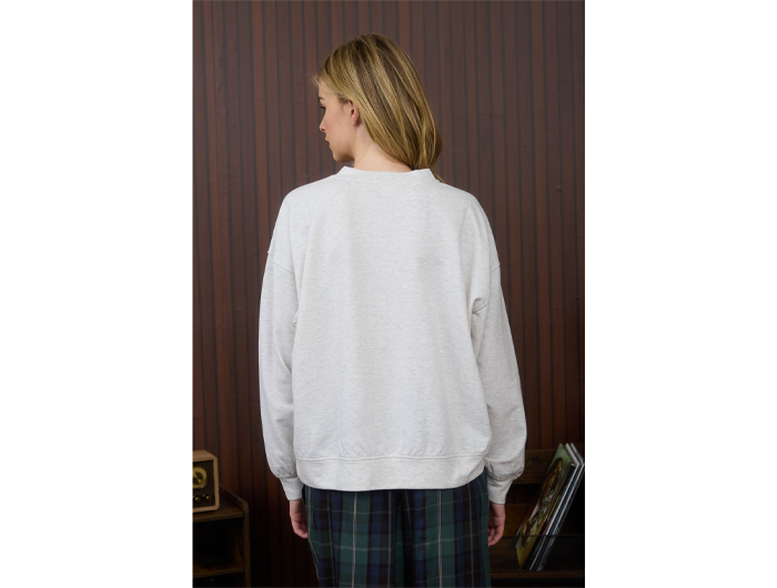 Blu Pepper Women's Teddy Embroidered Pullover Sweatshirt