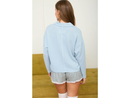Blu Pepper Women's Collared Split Neck Exposed Seam Top