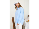 Blu Pepper Women's Oversized Striped Button Down Shirt