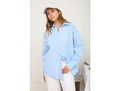 Blu Pepper Women's Oversized Striped Button Down Shirt