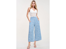 La Miel Women's Smocked Waist Gaucho Pants
