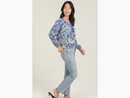 Nostalgia Women's Tie Neck Surplice Peasant Top