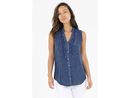 Nostalgia Women's Embroidered Button Front Tank