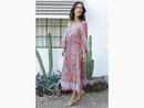 Nostalgia Women's Side Tie Dolman Sleeve Maxi Dress